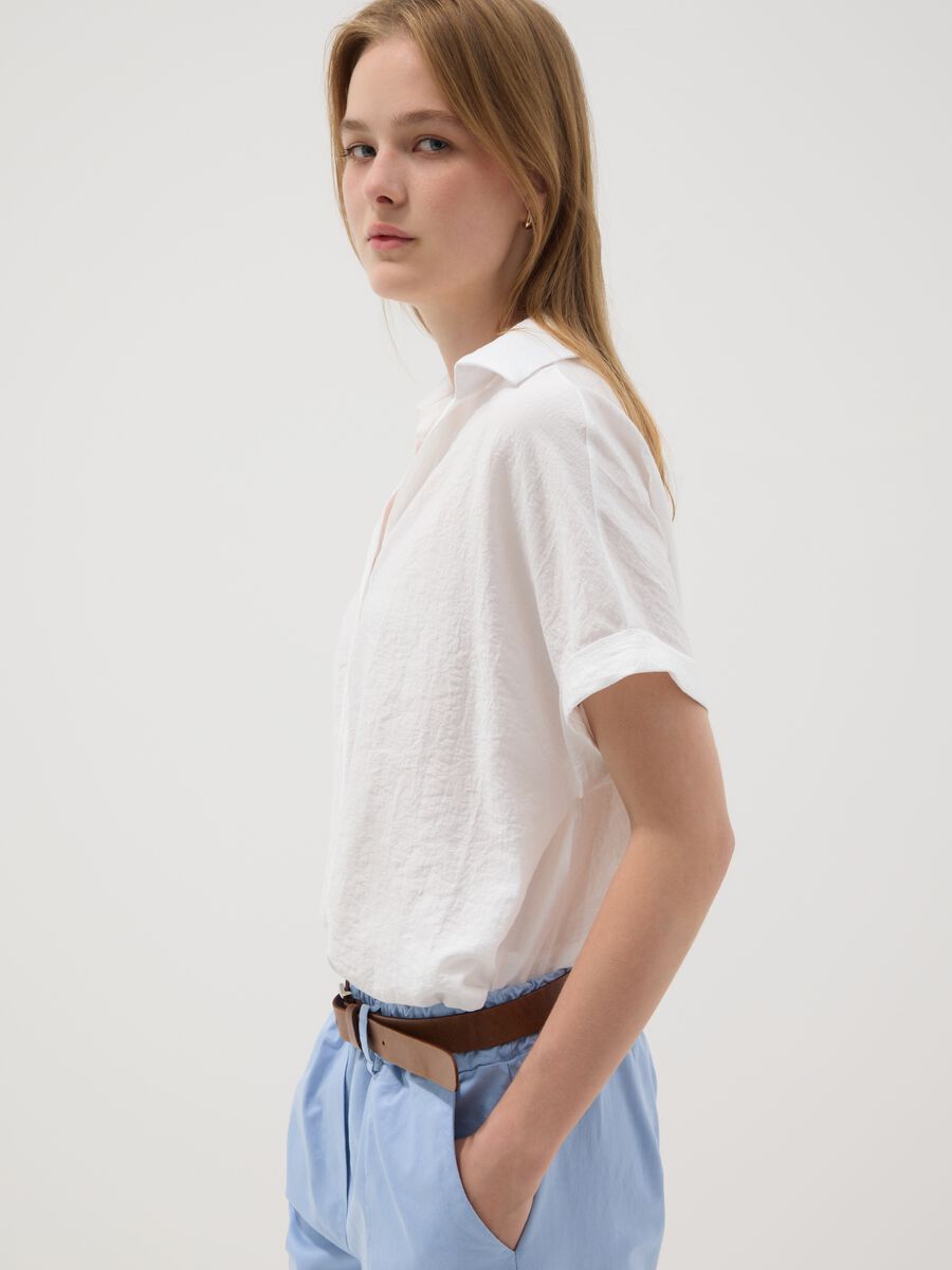 White viscose-blend shirt_0