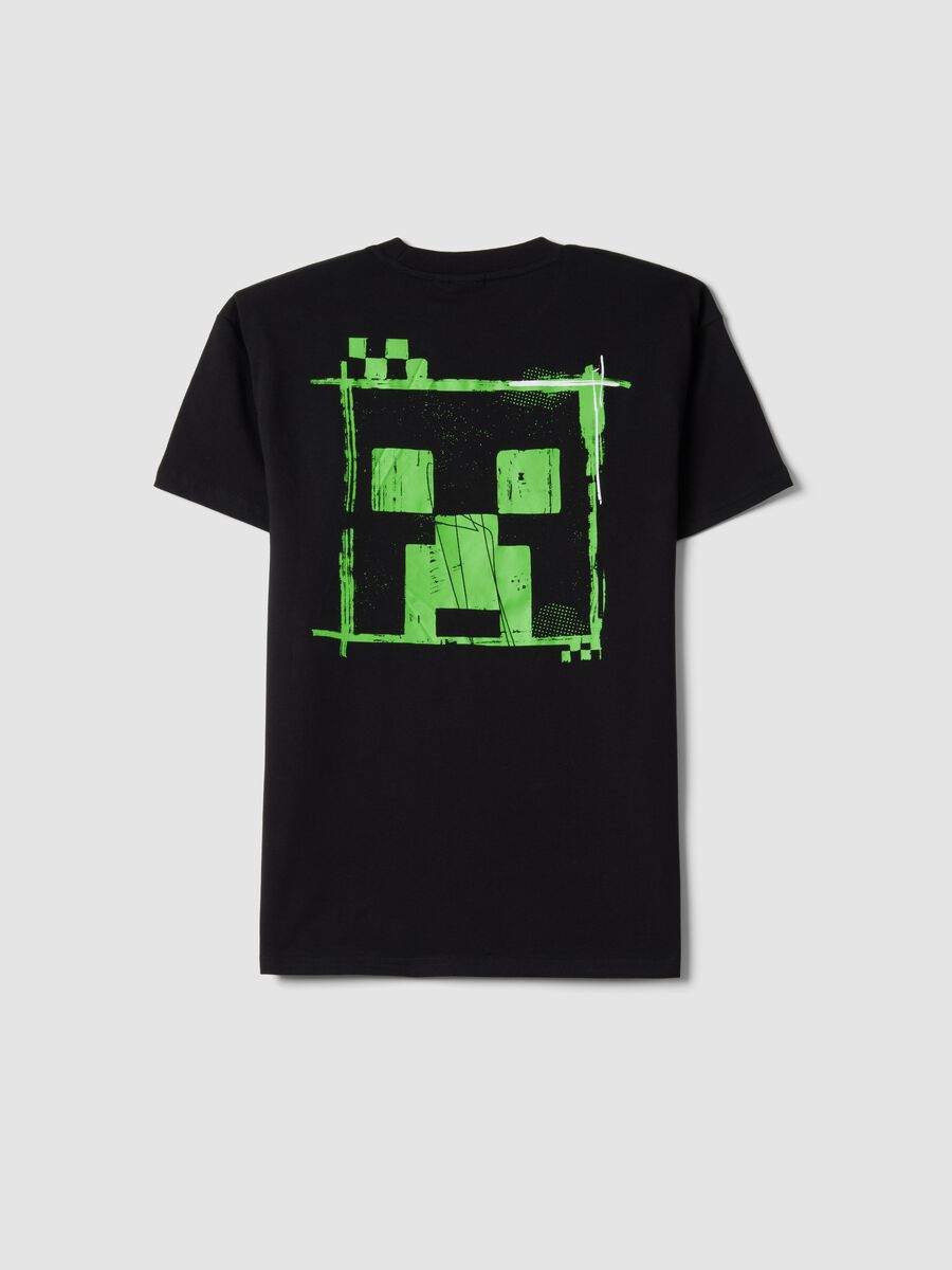 Boys' relaxed fit pure black cotton T-shirt with print_4