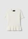 Slim Fit White Cotton Blend Crew Neck Sweater_4