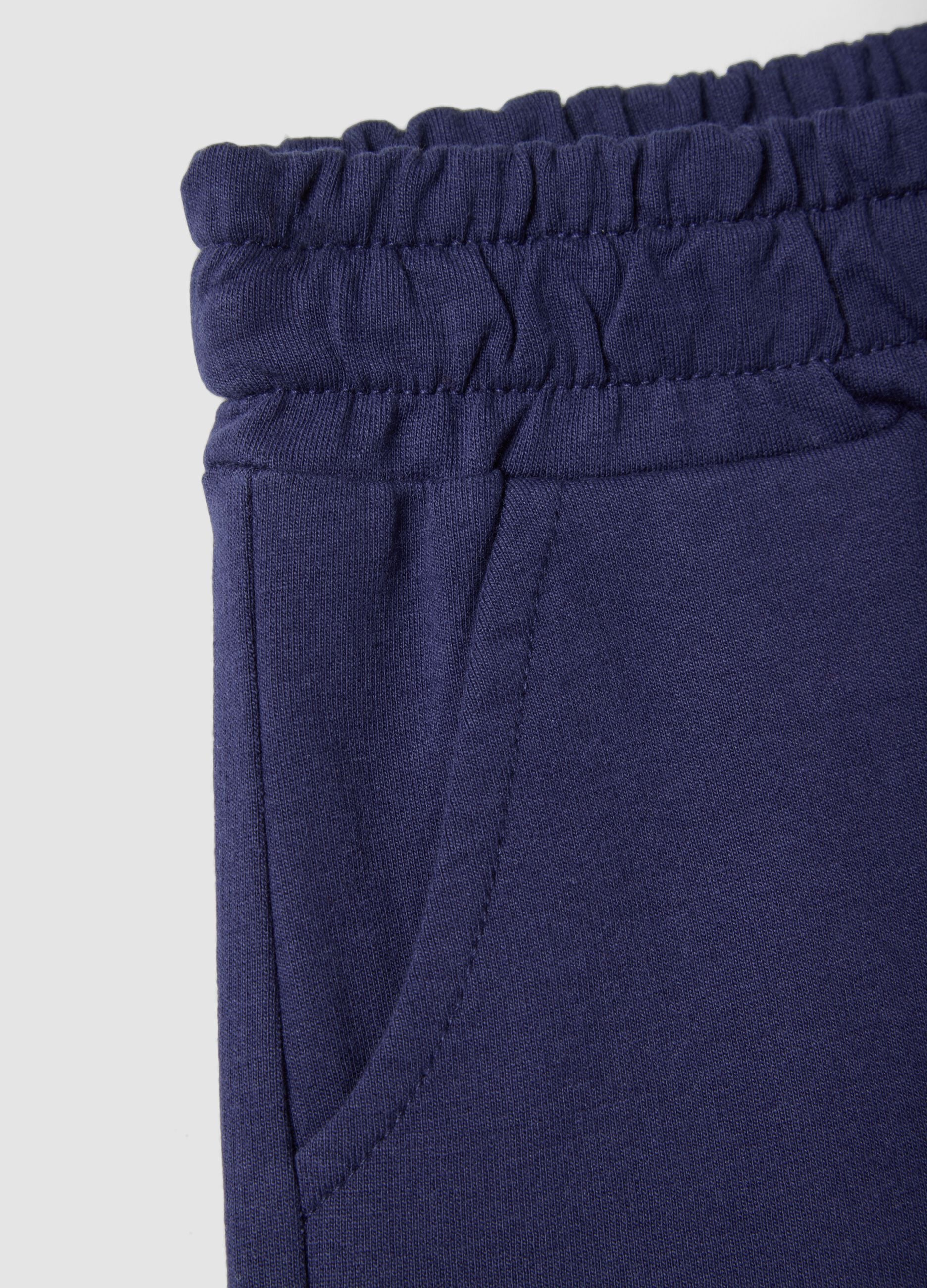 Girls' Regular Fit Blue Pure Cotton Shorts