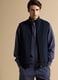 Gilet blu in cotone elasticizzato con colletto regular fit_0