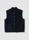 Blue wool-viscose blend gilet with patch pockets_4