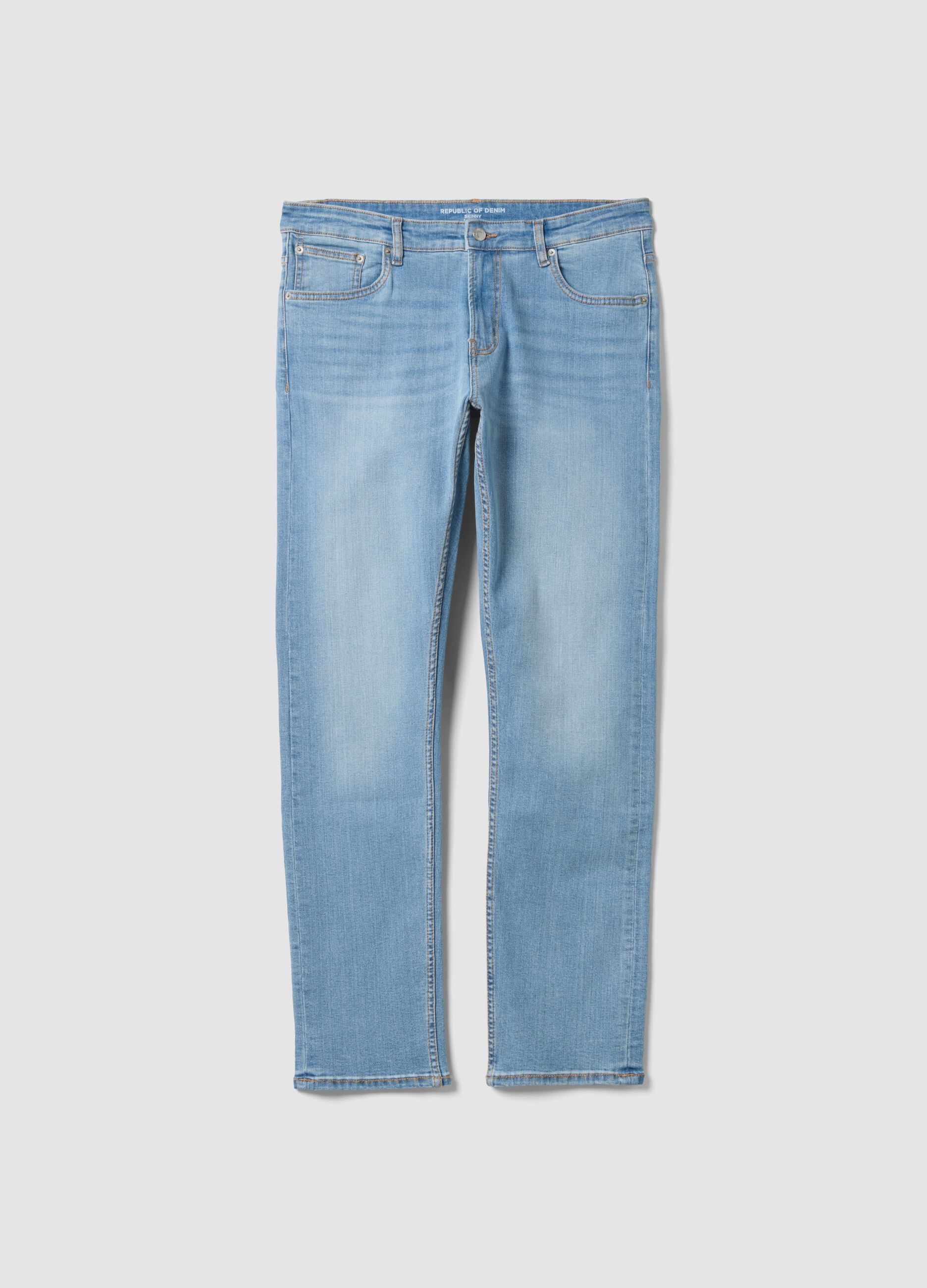 Light blue skinny stretch-cotton jeans