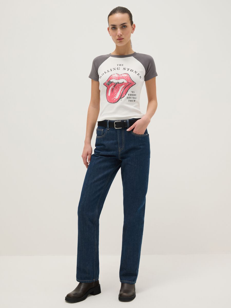 T-shirt in puro cotone multicolor regular fit con stampa Rolling Stones_1
