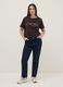 Regular fit pure cotton brown T-shirt with text_0