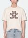 White pure cotton T-shirt with Six Seven front print, boxy fit_3