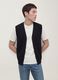 Black viscose-blend waistcoat with deep V-neck, regular fit_1