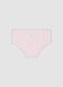 Pink stretch organic cotton briefs with hearts for girls_1