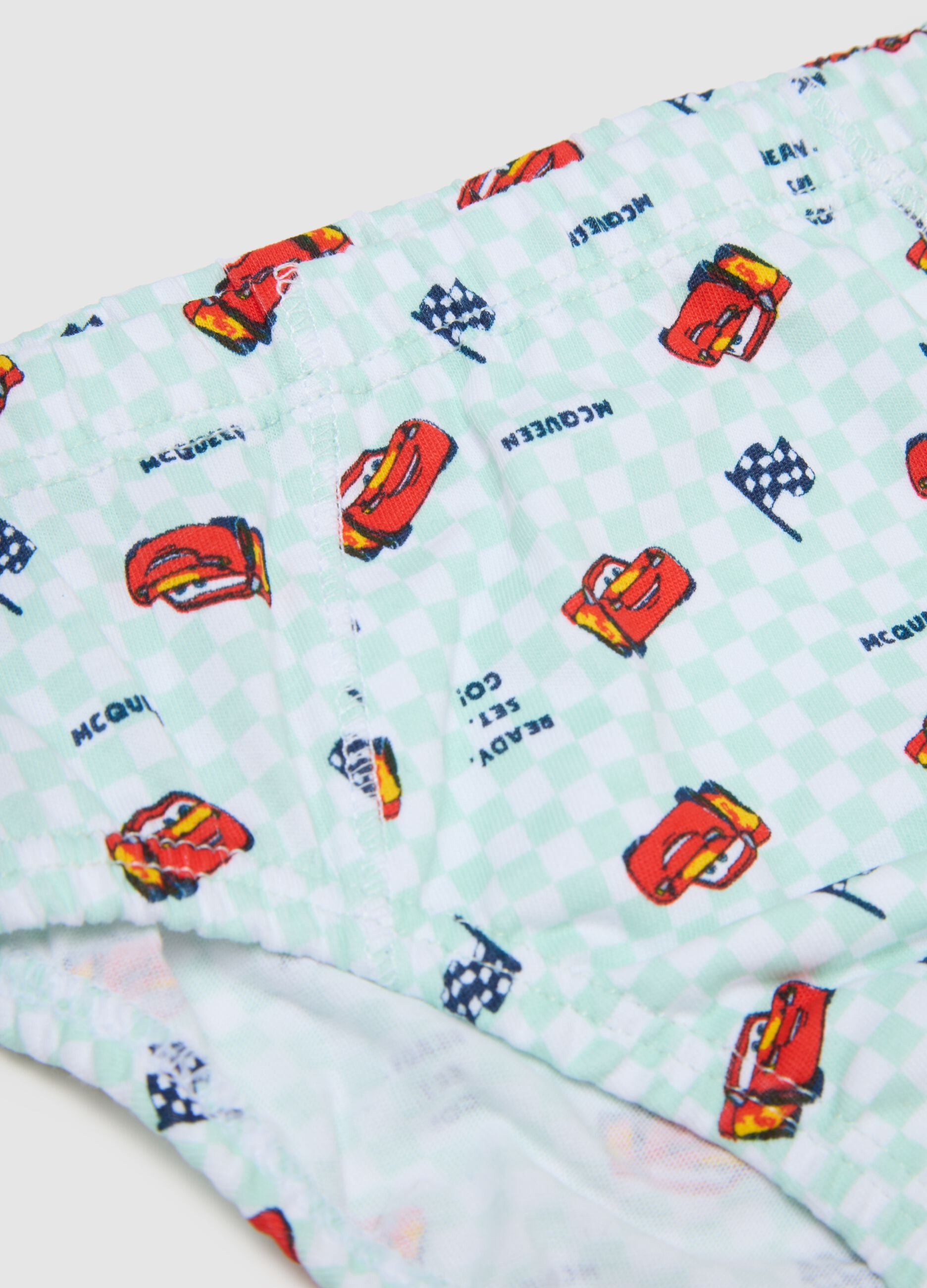 Tripack of children's multicolour cotton briefs with Cars prints