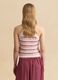 Multicolour fitted cotton-blend tank top_3