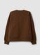 Brown cotton-blend crew-neck sweatshirt with floral pattern_6