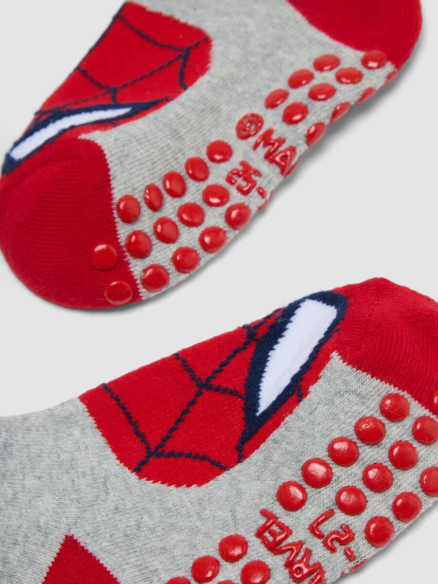 Bipack di calze antiscivolo blu cotone organico elasticizzato MARVEL Spider-Man_1