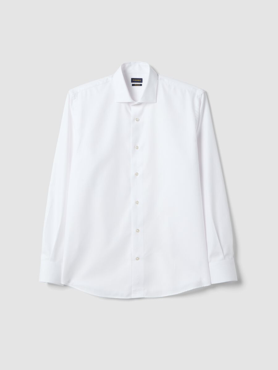 White pure cotton regular fit easy iron shirt_4