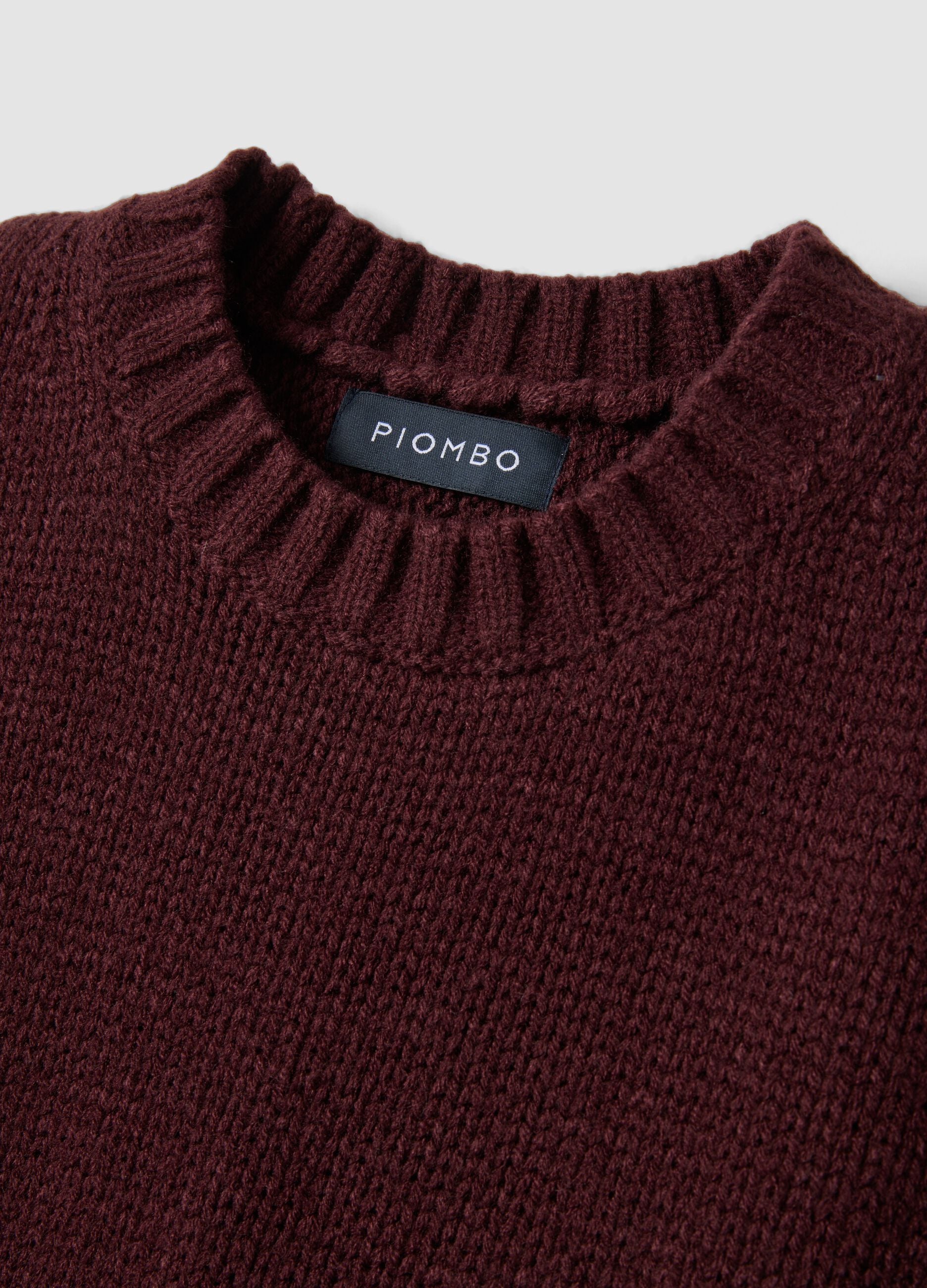 Red crew-neck wool-blend vest in oversized fit