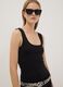 Black fitted stretch-cotton tank top_0