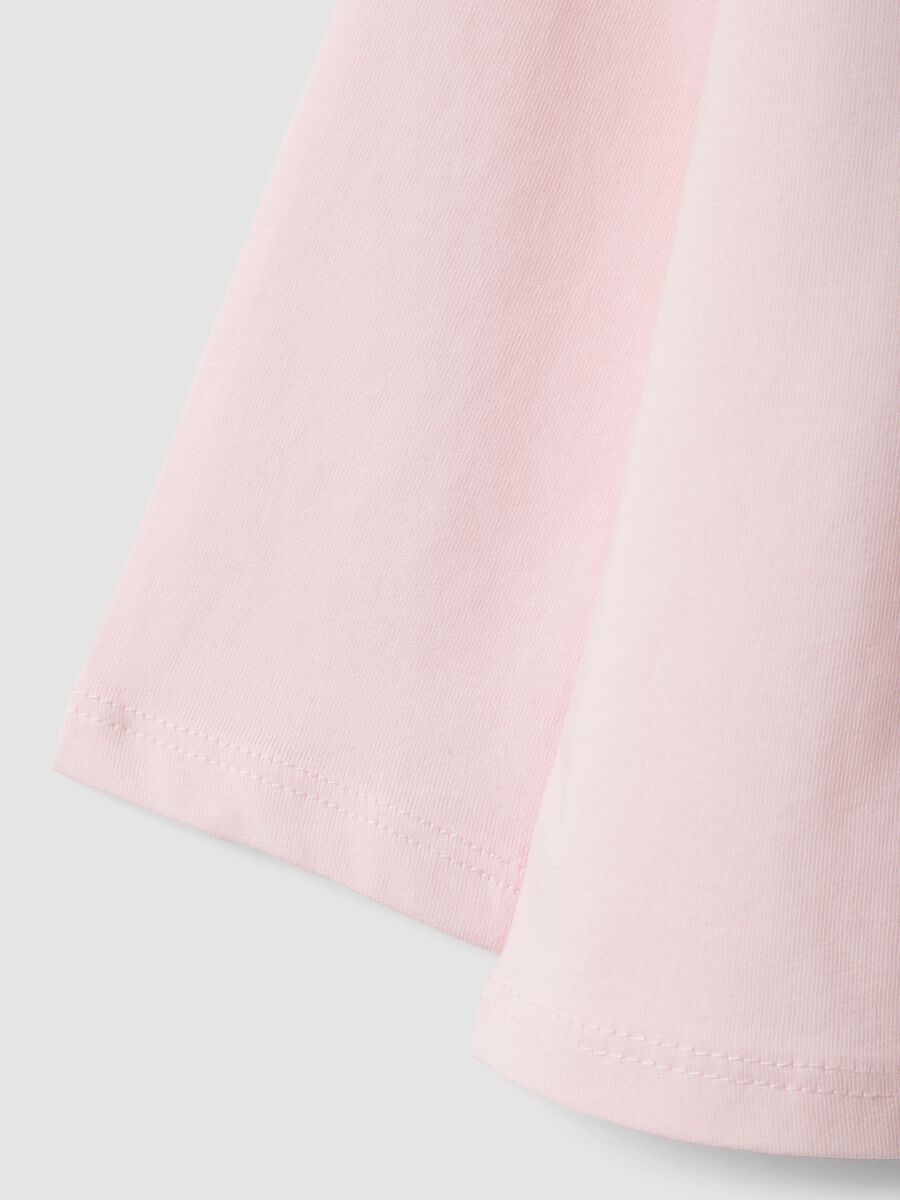 Pink organic cotton T-shirt with teddy bear print for baby girl_3