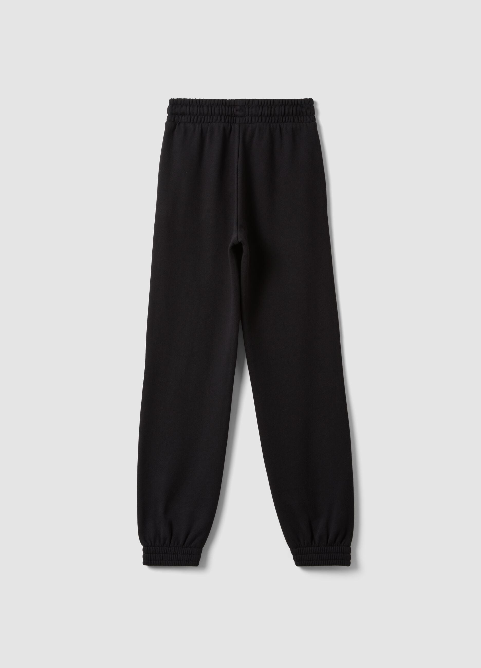 Black pure organic cotton regular-fit joggers for girls