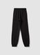 Black pure organic cotton regular-fit joggers for girls_1