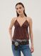 Brown sequin top with thin straps_0