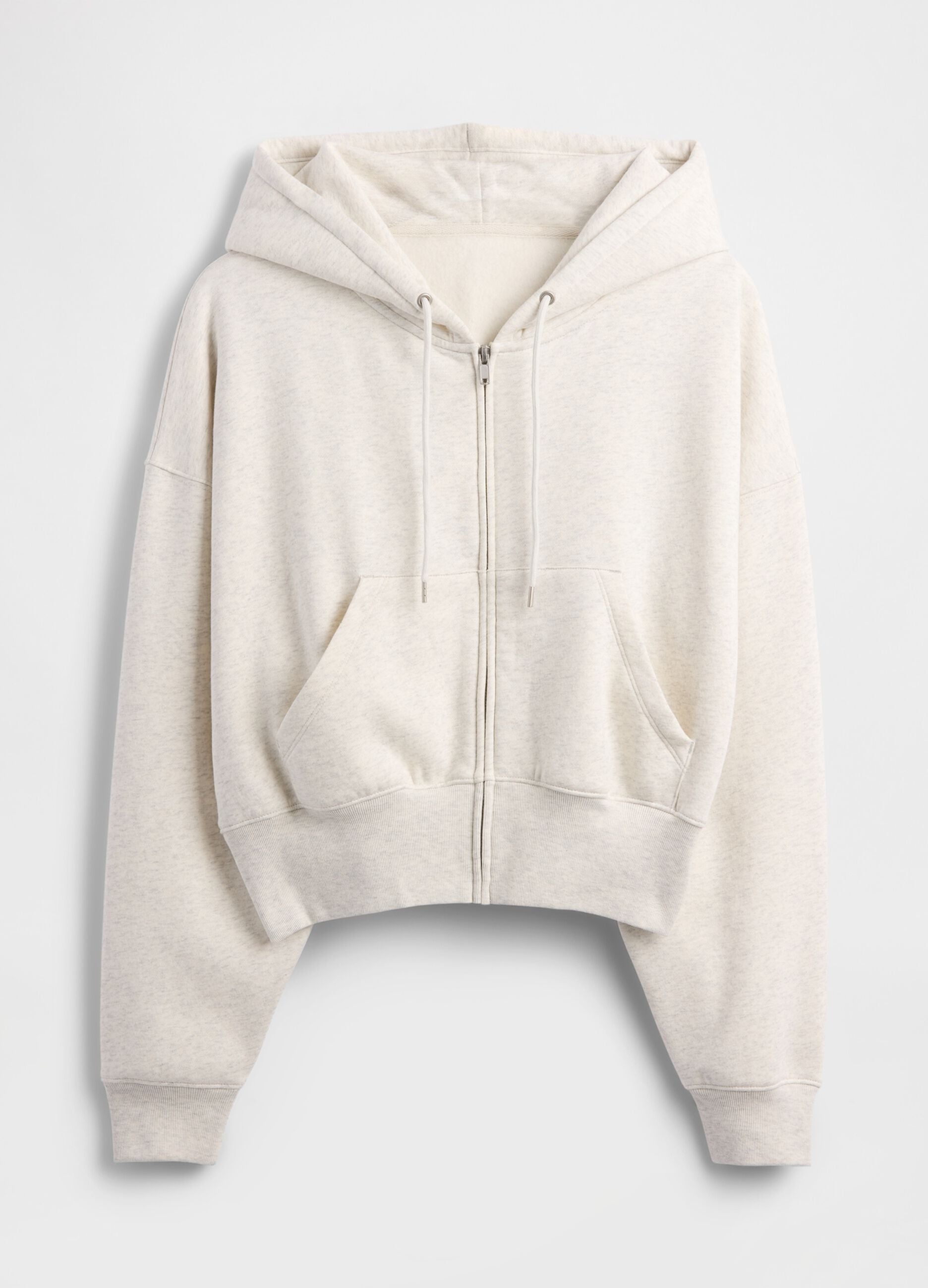 White Hoodie with Full Zip