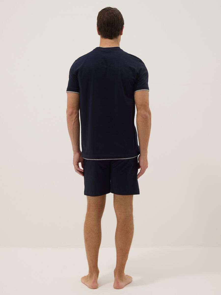 Navy mercerised pure cotton pyjamas_2
