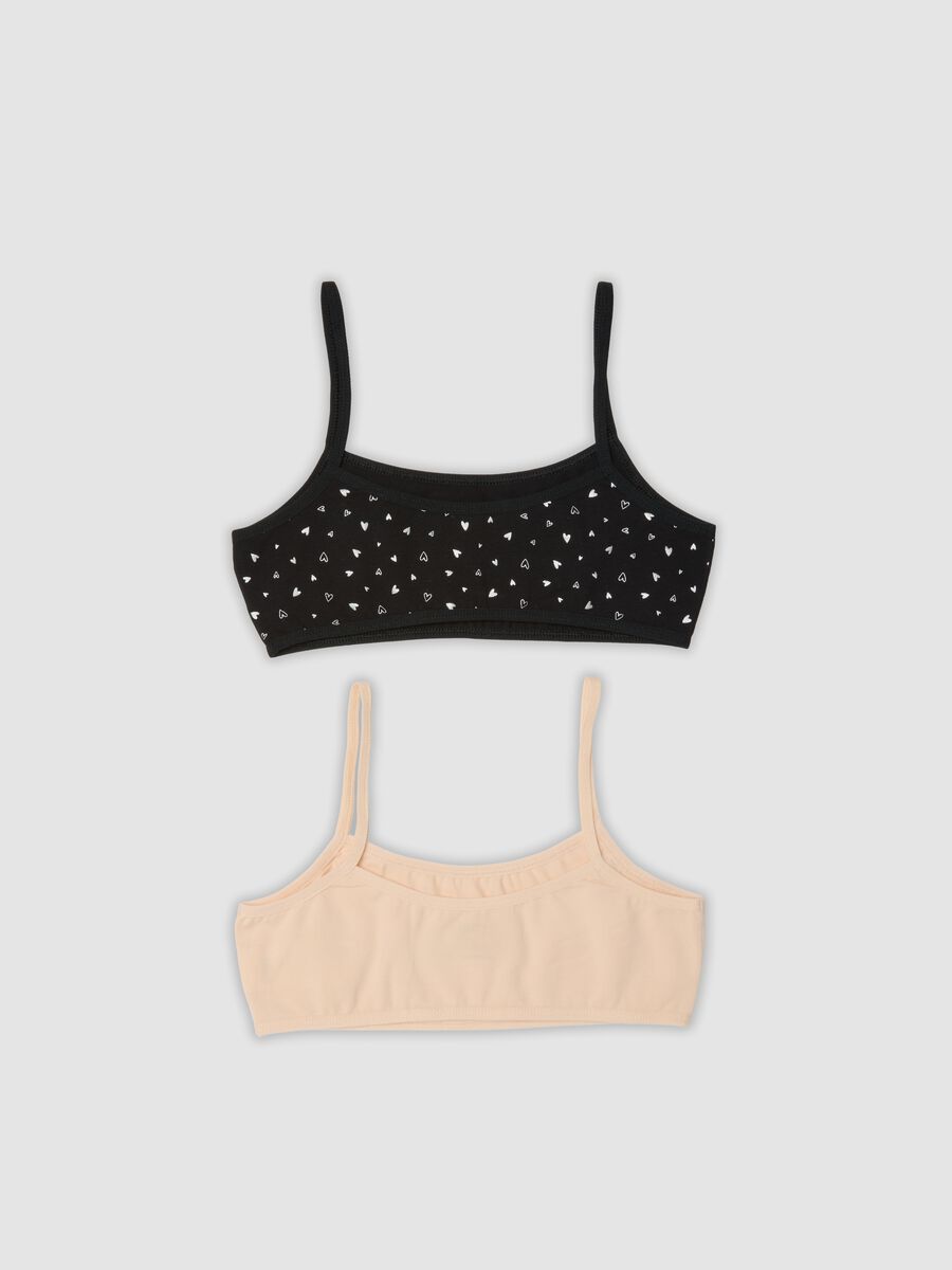 2-pack of multicoloured stretch organic cotton bralettes for girls_1