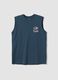 Blue pure cotton regular-fit vest top with print_4