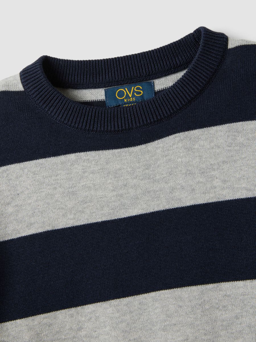 Multicoloured pure cotton striped oversized top for boys_3