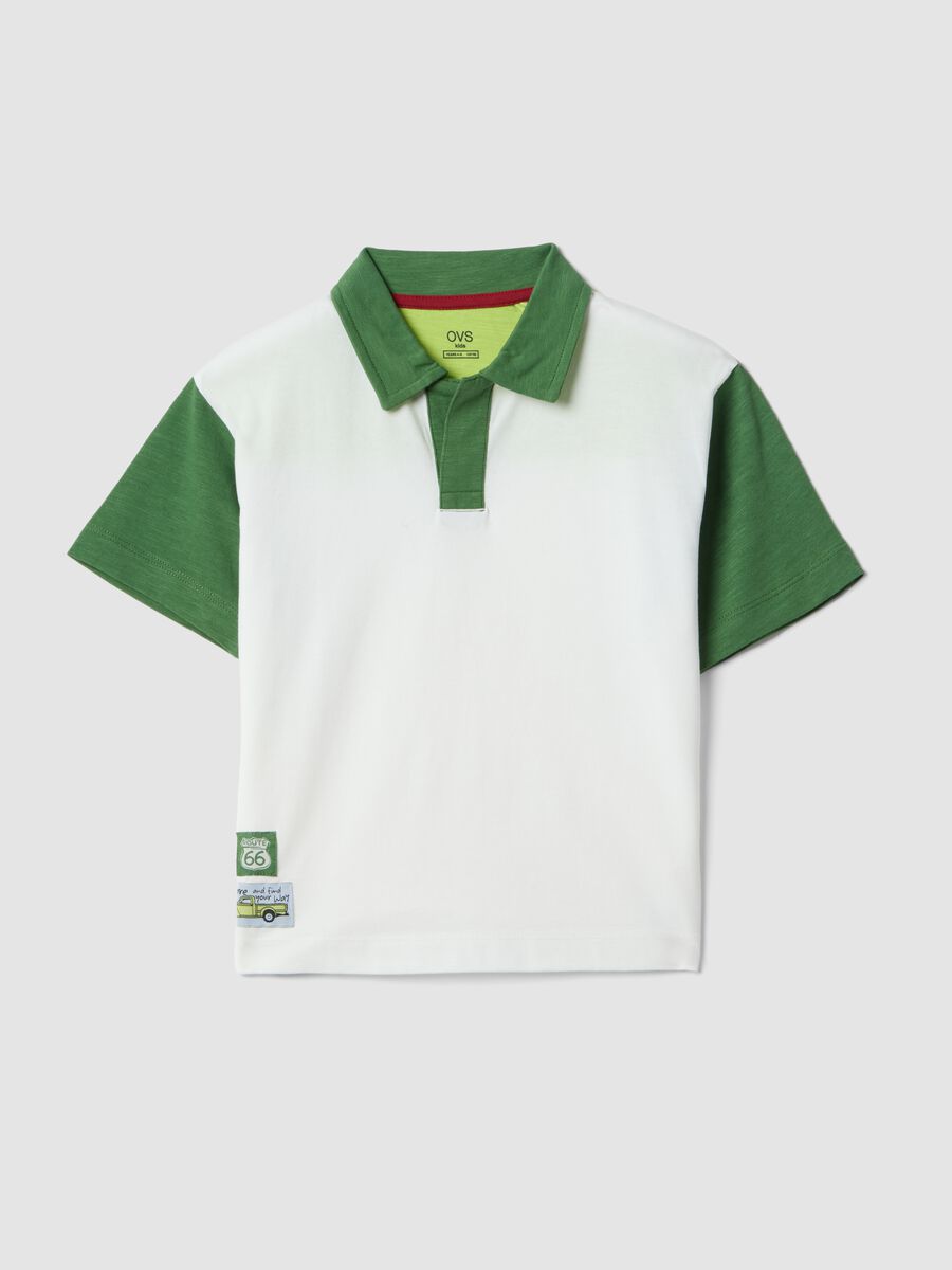 Polo in puro cotone multicolor da bambino oversize fit_0