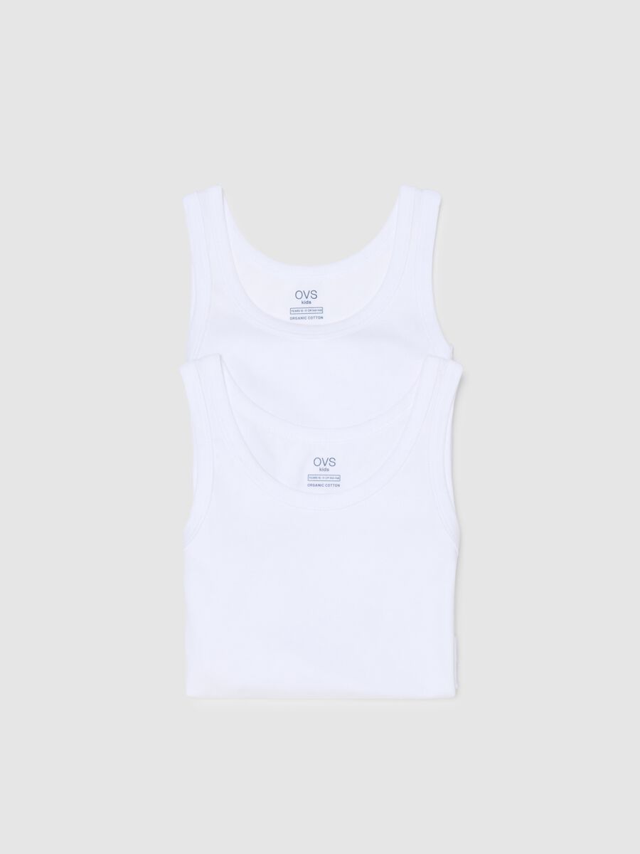 Twin pack boys' white vests in pure cotton regular fit_2