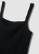 Black ribbed pure cotton tank top_5