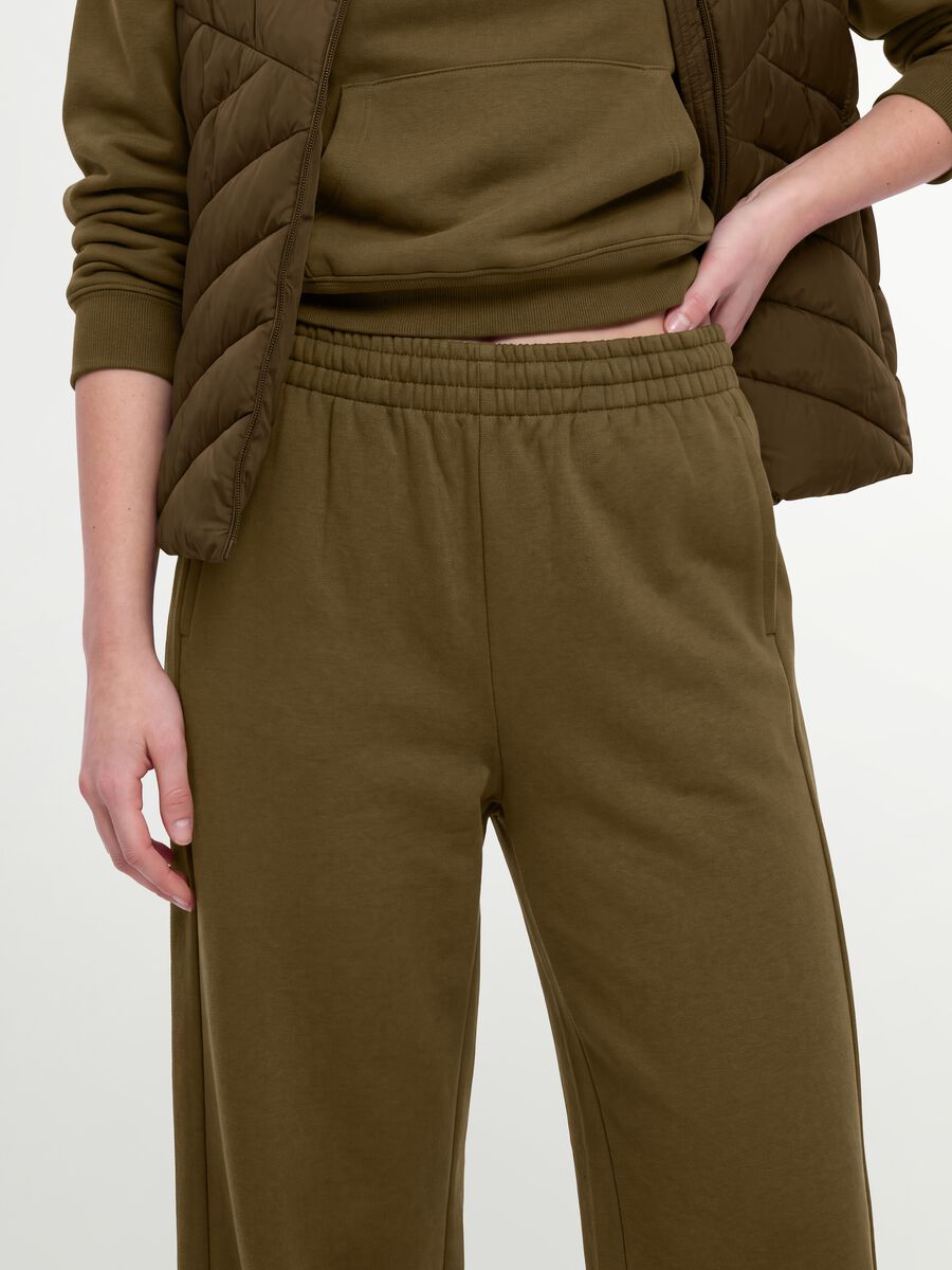 Green cotton-blend straight-fit joggers_1