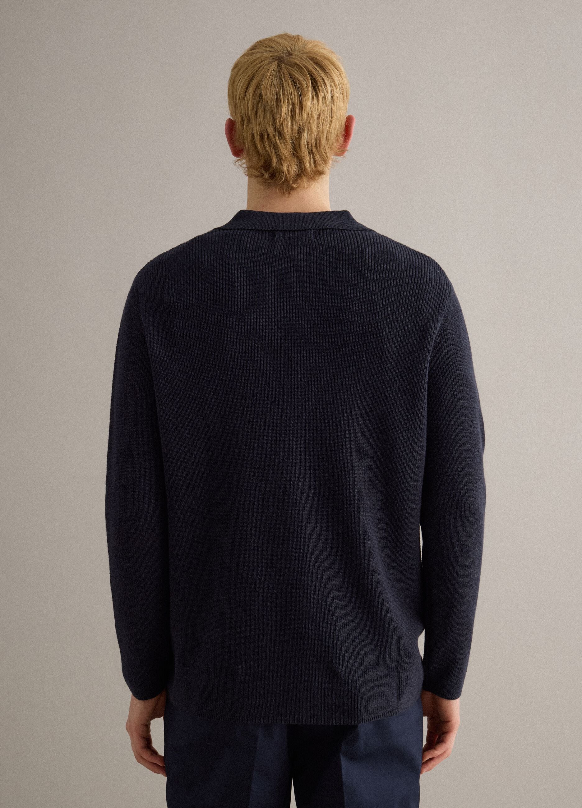Pure Cotton Blue Regular Fit Cardigan