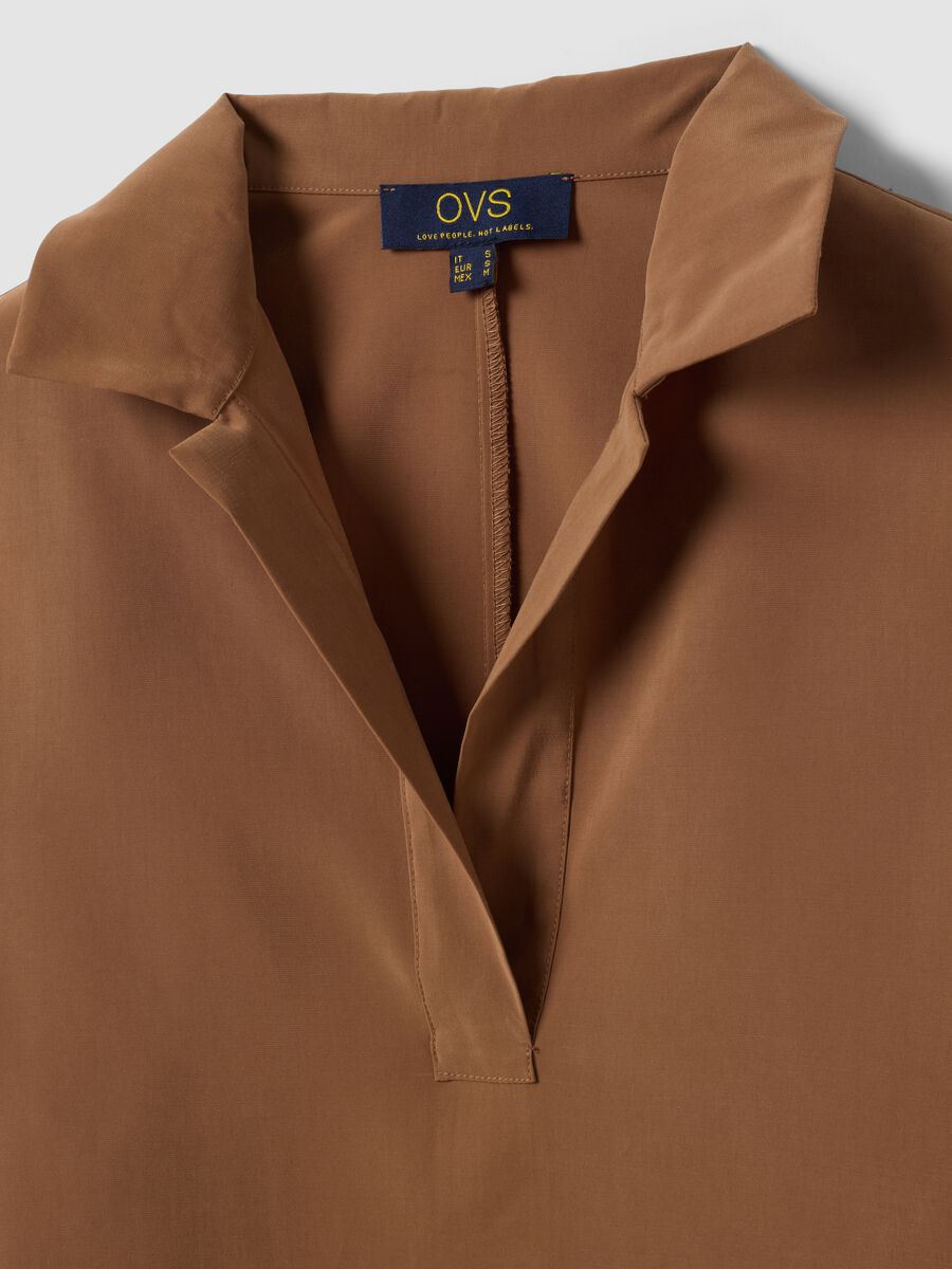 Beige viscose-blend shirt with classic collar_5