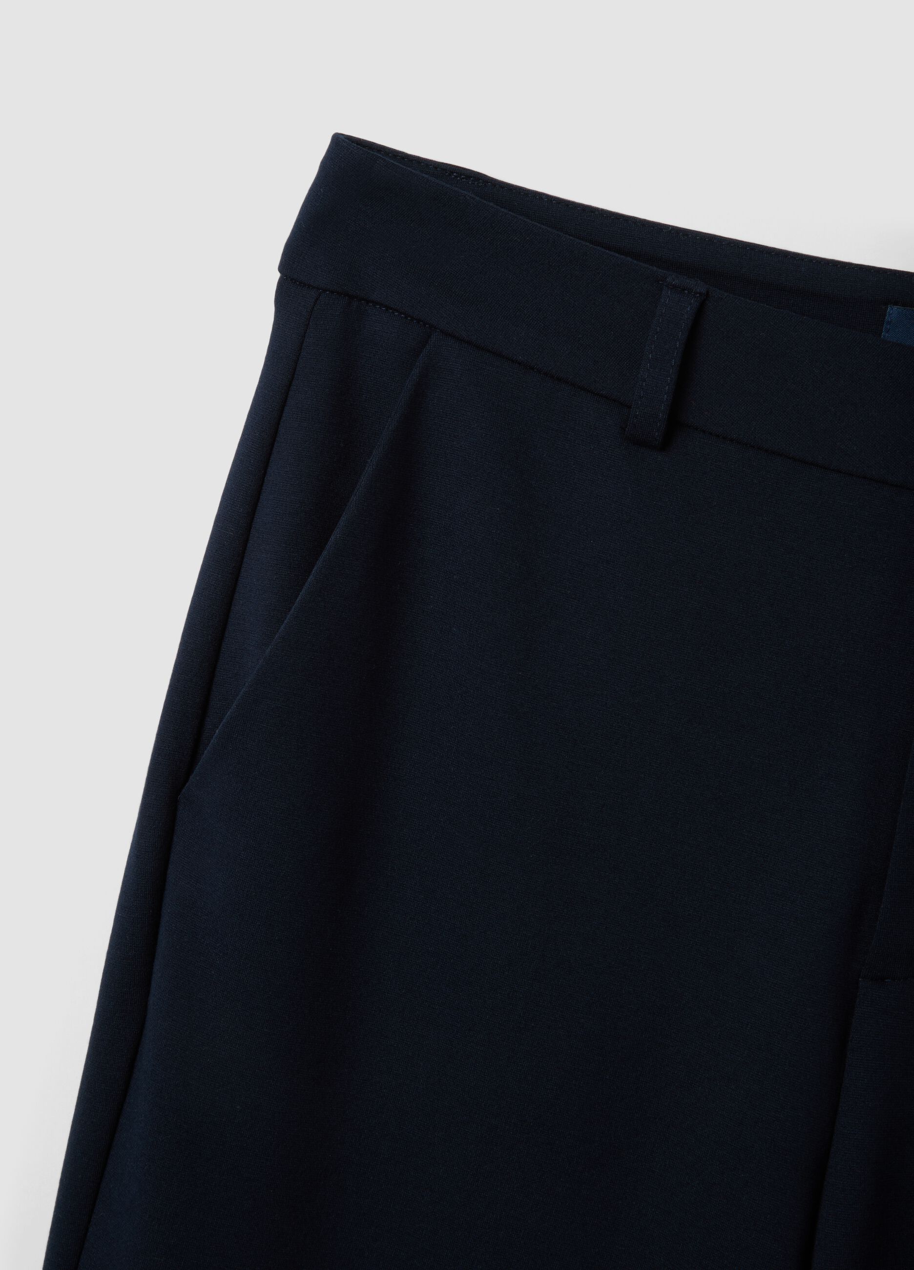 Blue stretch viscose trousers