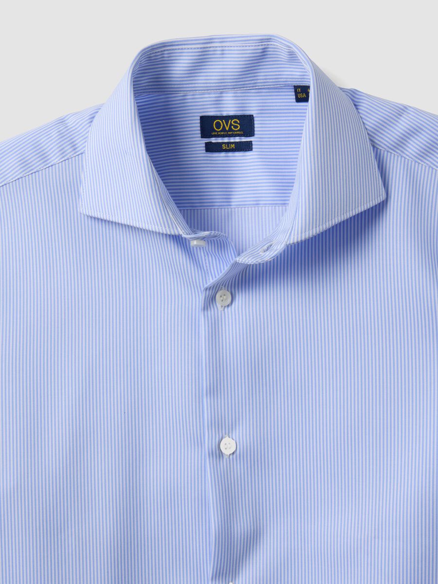 Light blue pure cotton non-iron slim-fit shirt_6