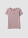 Purple stretch viscose pyjama T-shirt with V-neck_4