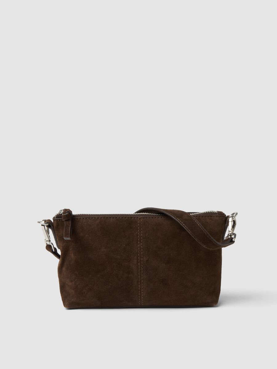 Borsa marrone in vera pelle con tracolla_0