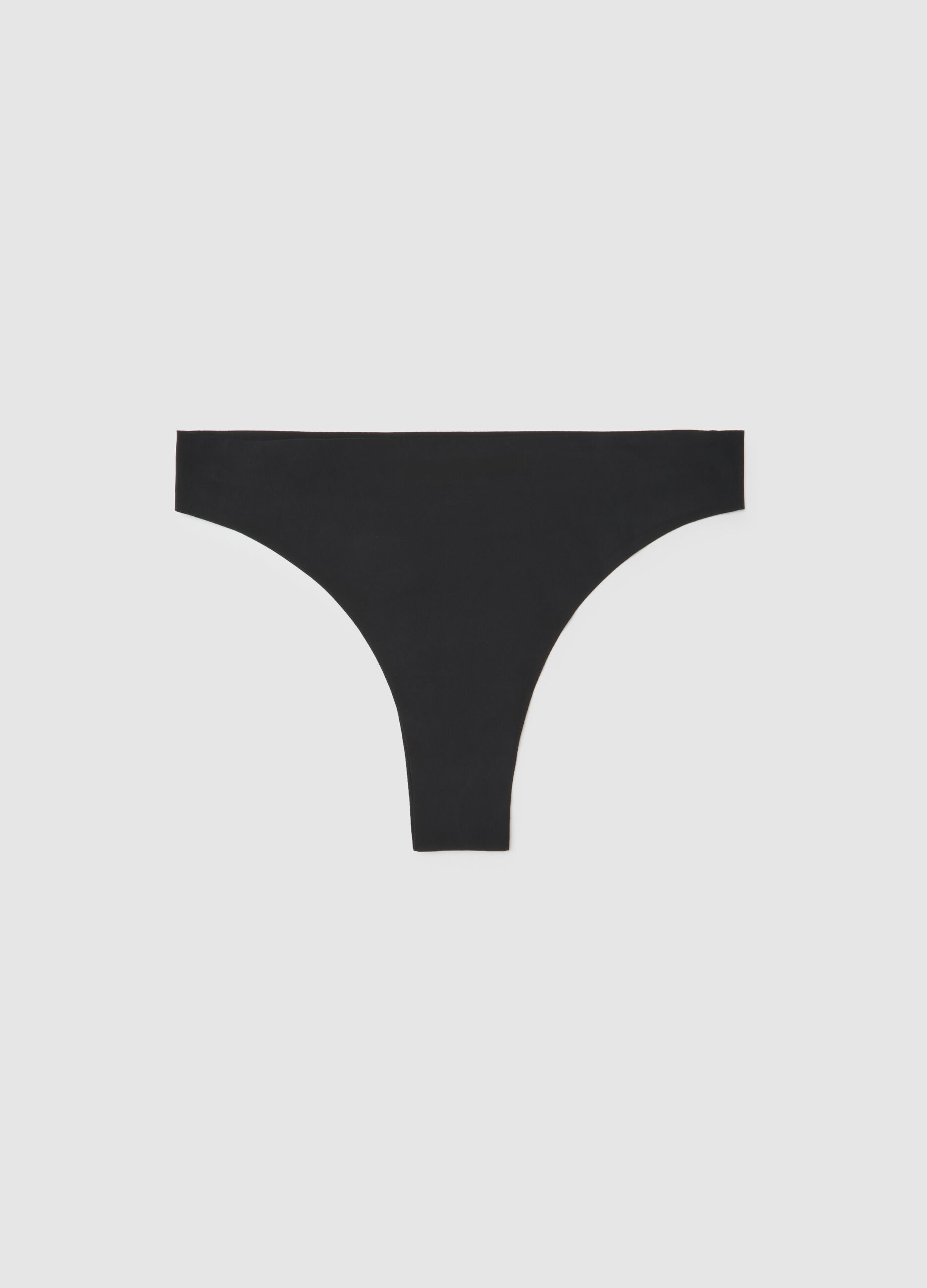 Black stretch blend thong