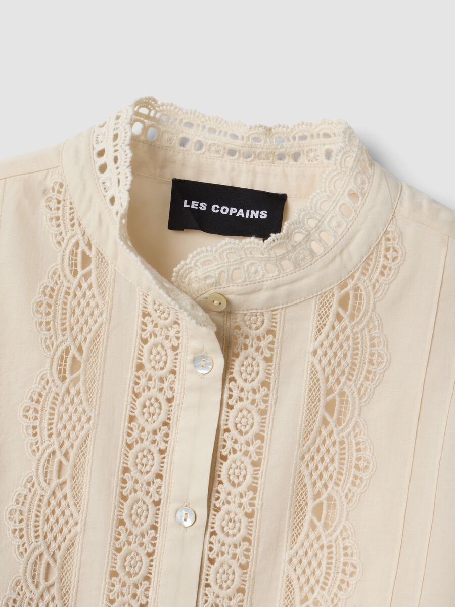 White pure cotton shirt with lace_1