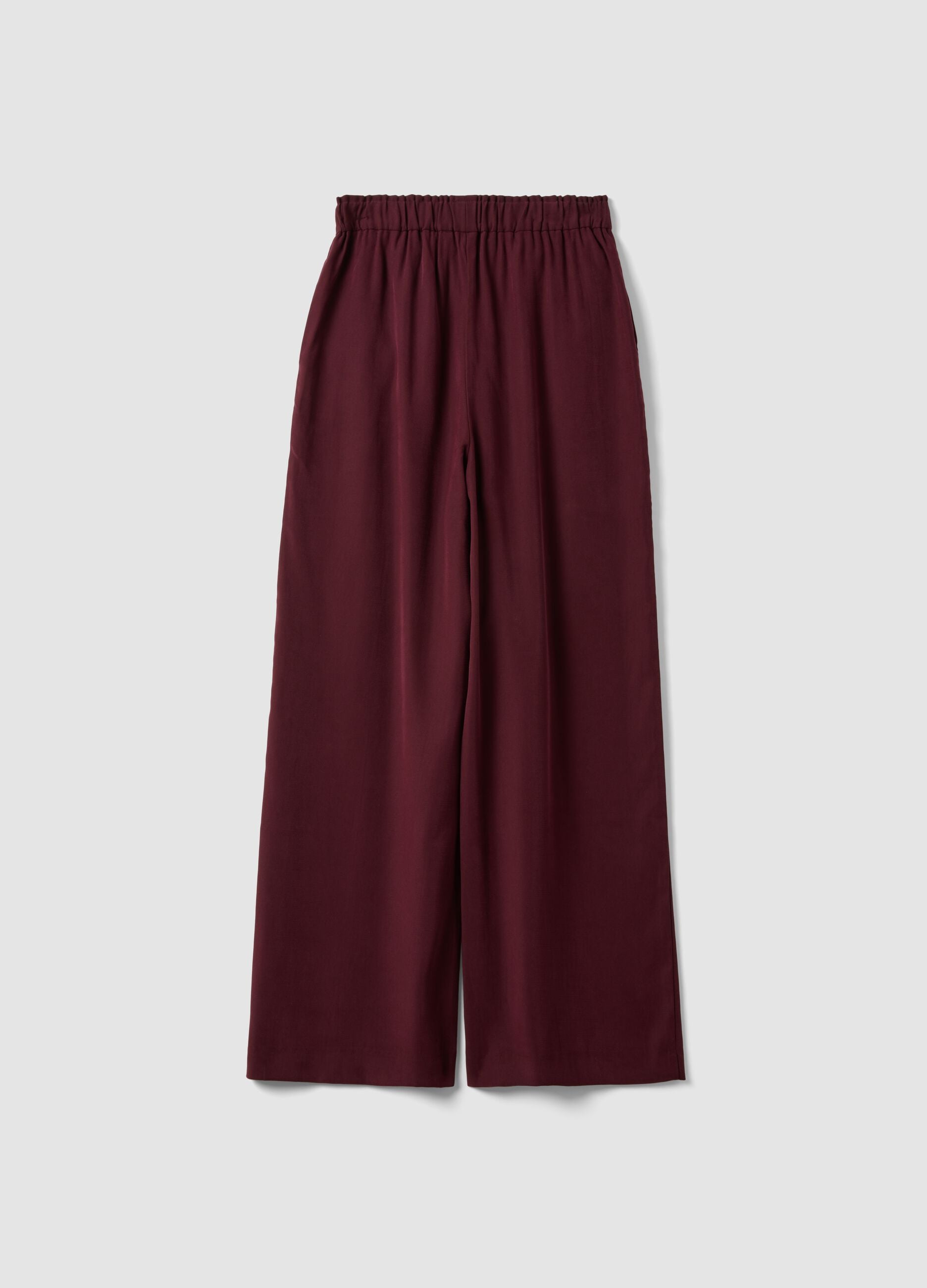 Red viscose-blend wide-leg joggers
