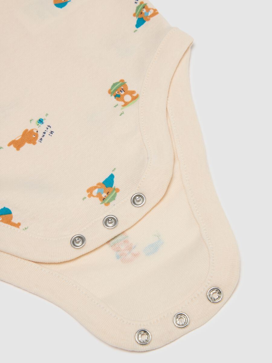 Tripack body in puro cotone multicolor maniche corte per neonati_2