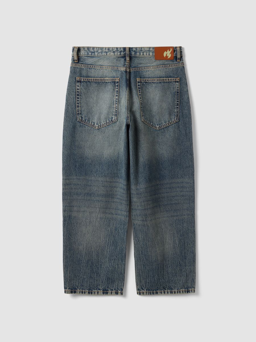 Jeans denim in puro cotone baggy fit_2