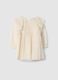 Girl's regular fit long beige cotton-blend dress_0