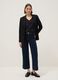 Wide leg blue stretchy cotton jeans_0