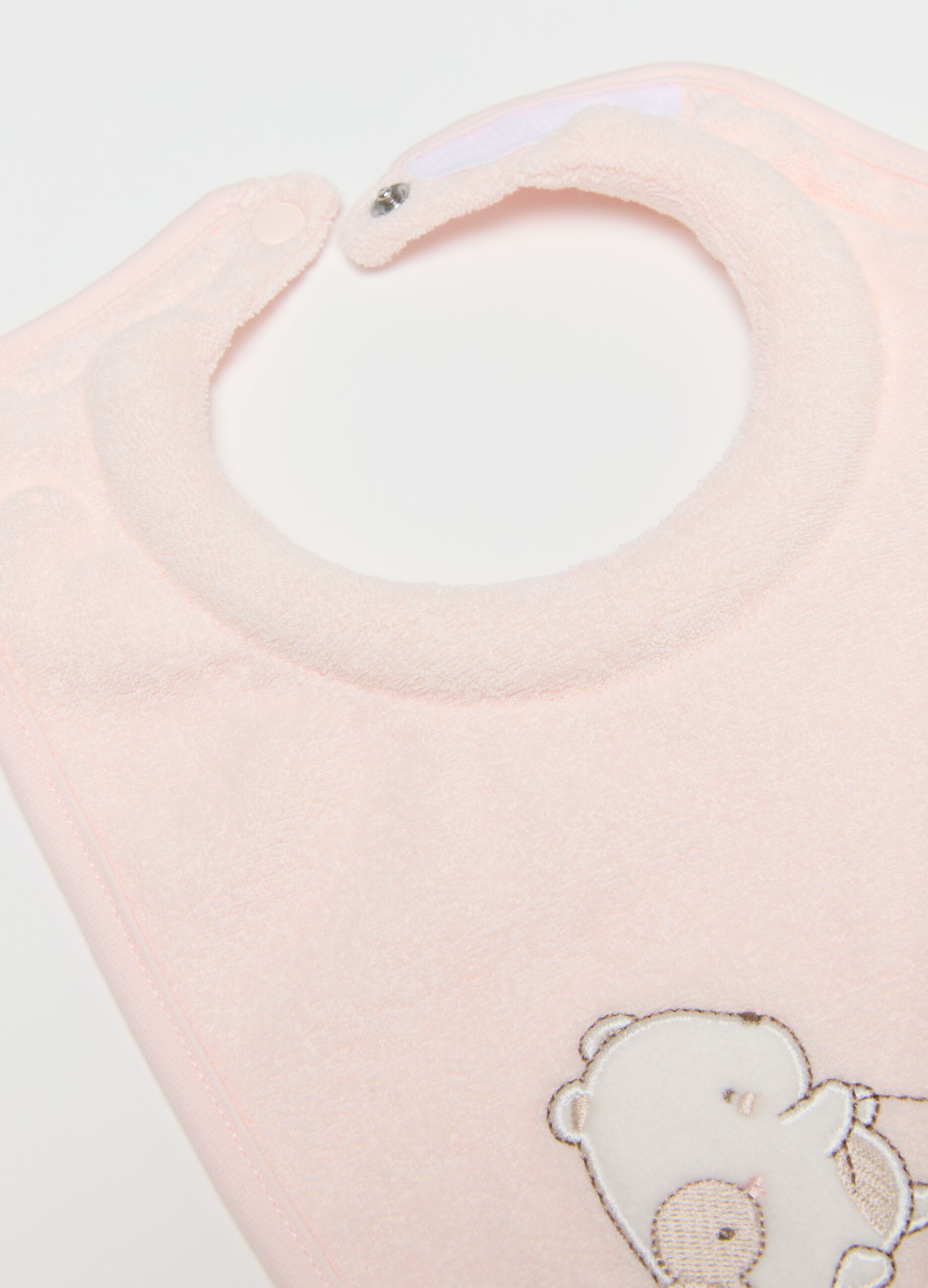 Pack of two pink pure cotton bibs regular fit for babies