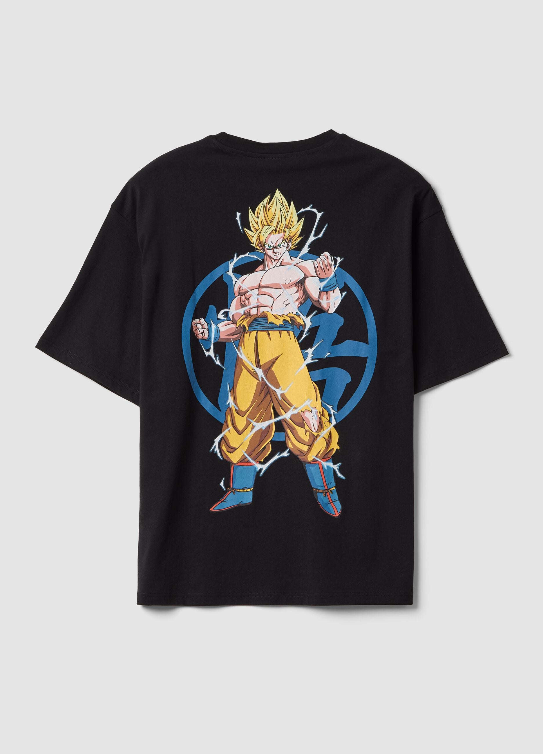 Black pure cotton T-shirt with Dragon Ball Z print