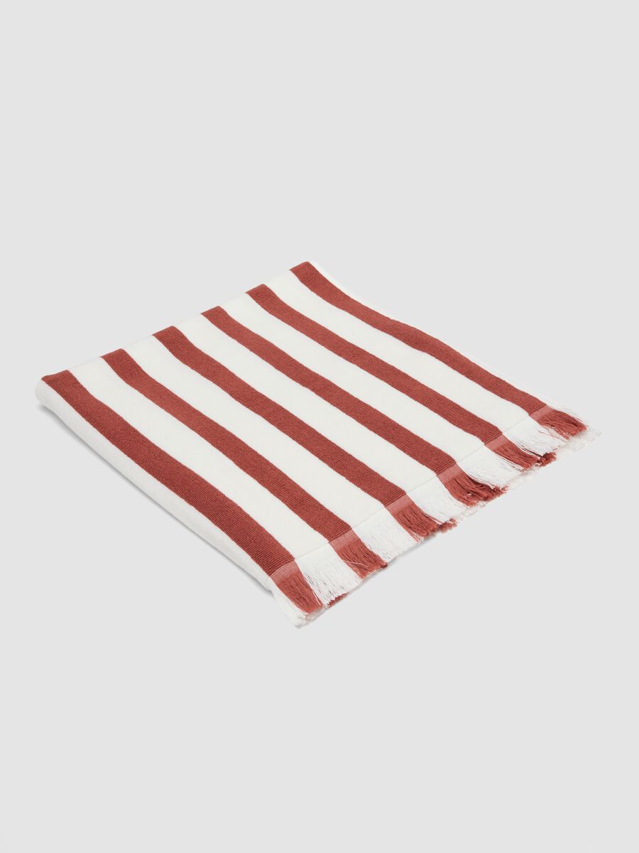 Multicolour pure cotton striped beach towel_0