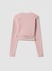 Pink ribbed stretch-cotton wrap top ALTAVIA STUDIO_8
