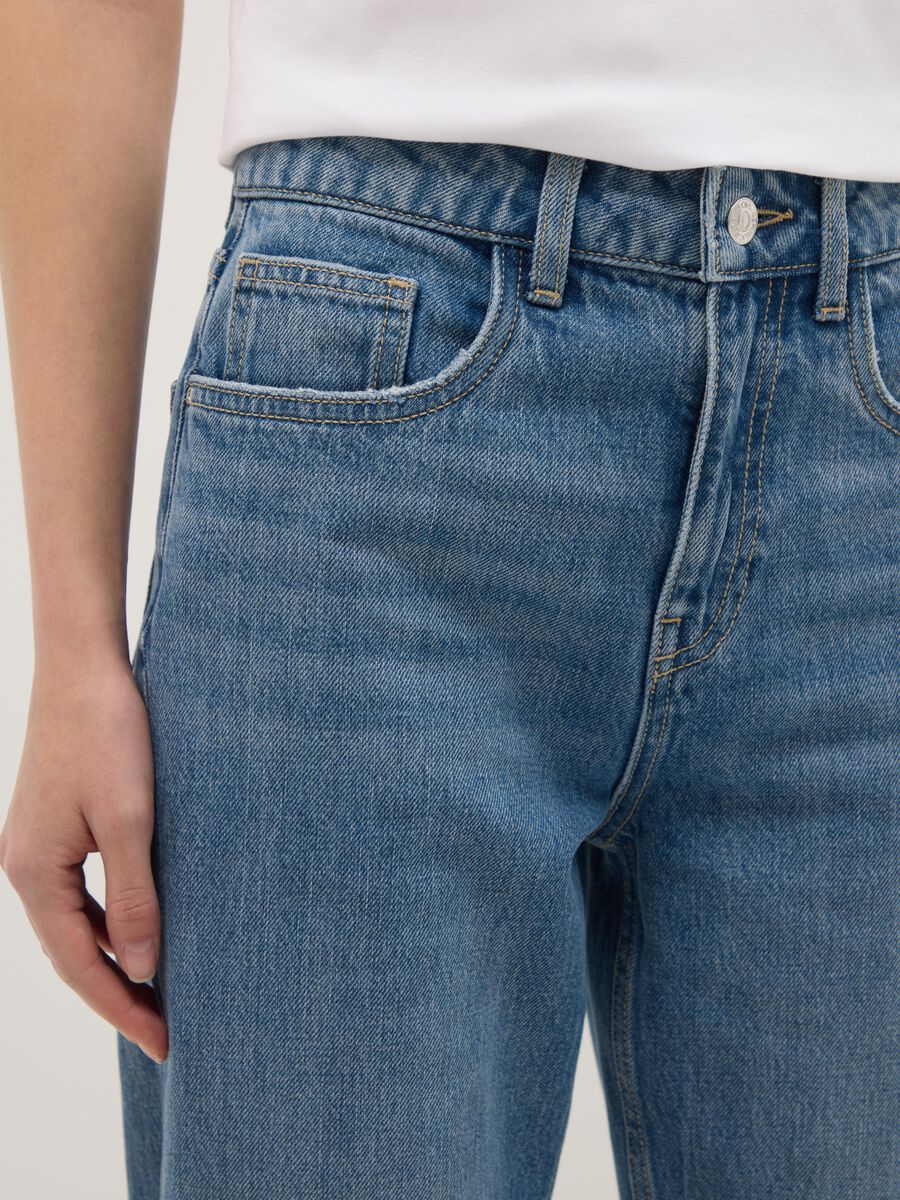Jeans blu in puro cotone straight fit_4